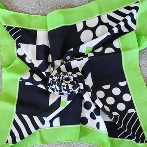 Karl Lagerfeld graphic print 33"X 33" silk scarf Made in Italy